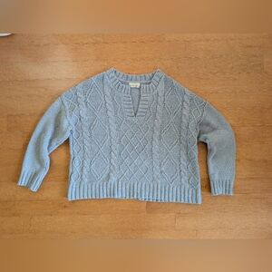 Cozy Cable Knit Sweater - Soft Blue - S/M